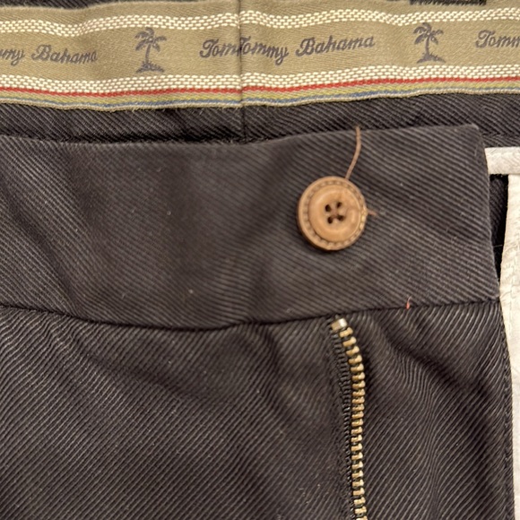 TOMMY BAHAMAS MENS BLACK SILK/COTTON BLEND FLAT FRONT CHINOS - Picture 3 of 9
